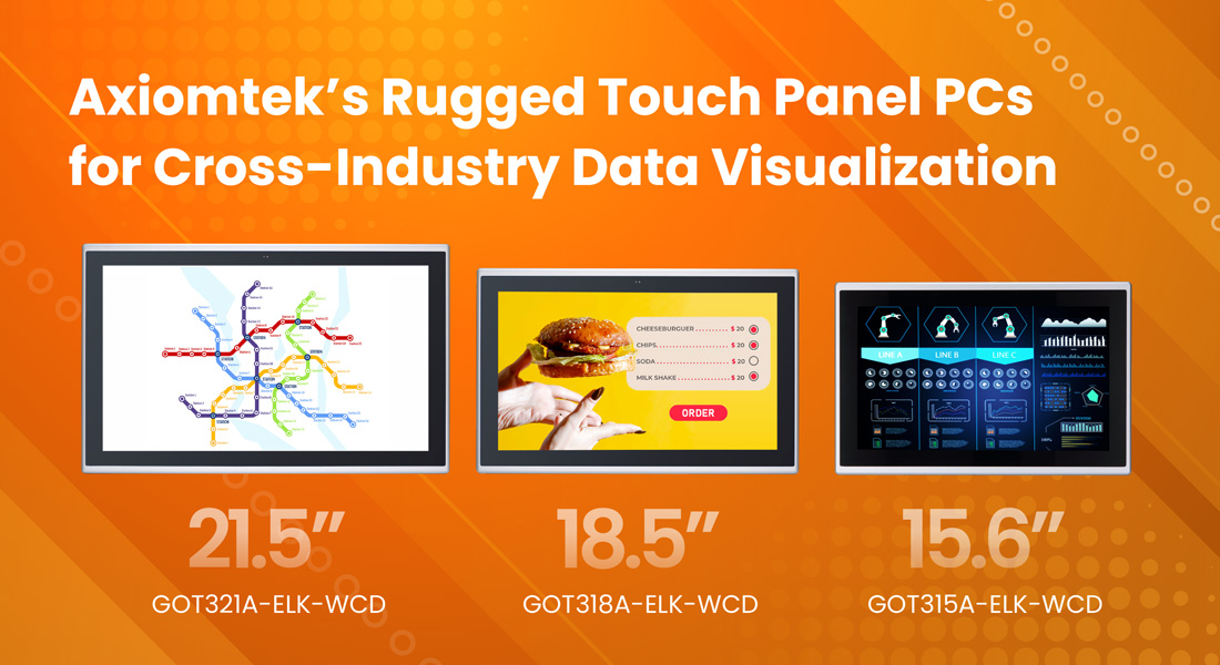 Rugged Touch Panel PCs in 21.5-inch, 18.5-inch, and 15.6-inch for Cross-Industry Data Visualization