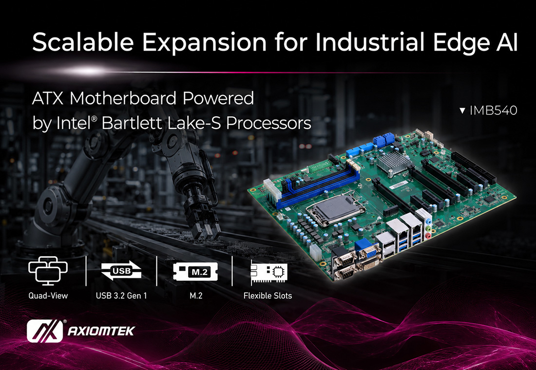 IMB540 ATX Motherboard Supporting Intel® Bartlett Lake-S Processors for High-Performance Industrial Edge AI Applications